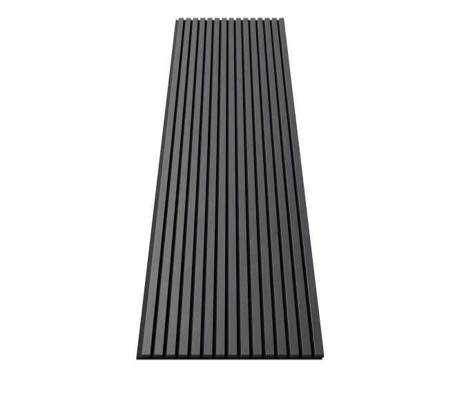 Акустическая панель, черный войлок, 2750х600х21мм, рейки МДФ, шпон дуб антрацит темно-серый